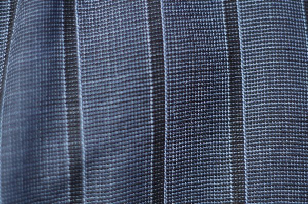 画像11: ブルー×ネイビー  ストライプ柄  半袖 レトロワンピース ノーカラー [20219]