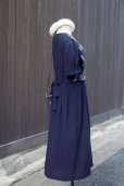 画像3: ※価格未設定”Miss Dorhy” US製 無地 ネイビー系 半袖 レトロワンピース ラウンドネック 花柄 ベスト風 [20218]