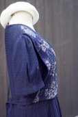 画像10: ※価格未設定”Miss Dorhy” US製 無地 ネイビー系 半袖 レトロワンピース ラウンドネック 花柄 ベスト風 [20218]