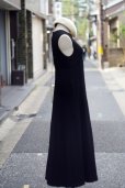 画像2: ”YOJI YAMAMOTO NOIR” 無地 レーヨン  シルク 黒 袖なし レトロワンピース ラウンドネック[20223] (2)