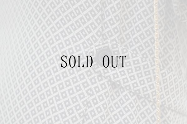 画像10: "Partout" ブラウン系 幾何学 総柄 半袖 レーヨン レトロワンピース ノーカラー[20228]