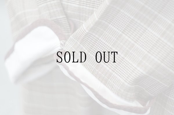 画像8: ”FASHION” グレンチェック柄 ブラウン×白 長袖 レトロワンピース 丸襟[20193]