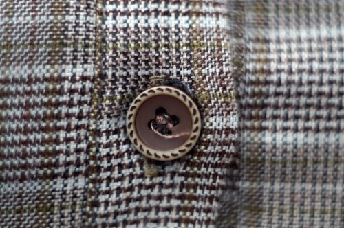 他の写真1: ”FASHION” グレンチェック柄 ブラウン×白 長袖 レトロワンピース 丸襟[20193]