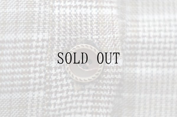 画像7: ”FASHION” グレンチェック柄 ブラウン×白 長袖 レトロワンピース 丸襟[20193]