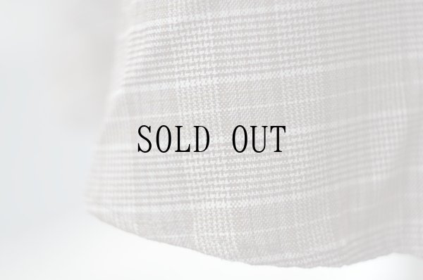 画像14: ”FASHION” グレンチェック柄 ブラウン×白 長袖 レトロワンピース 丸襟[20193]