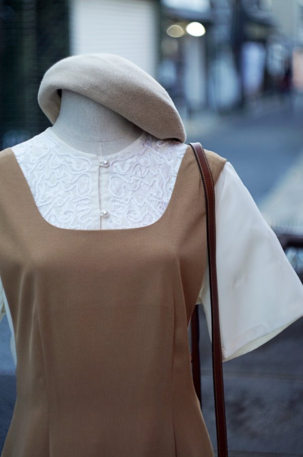 画像5: "SIXTONE PLACE" ブラウン 無地 ジャンパースカート[20192]