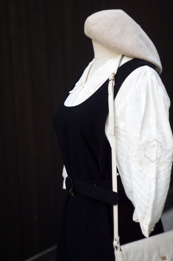 画像8: "PIKABIA" 黒 無地 ジャンパースカート[20189]