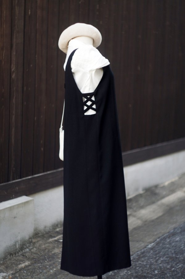 画像3: "PIKABIA" 黒 無地 ジャンパースカート[20189]