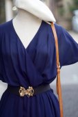 画像5: "Majolity GARBO" 無地 ネイビー 半袖 レトロワンピース カシュクール [20231]