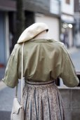 画像5: "MARIE REINE" カーキ系 コットン リネン 半袖 ブラウス  オープンカラー[20235]
