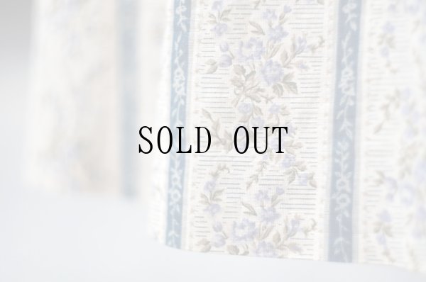 画像5: "KEITH" 生成 ブルー系 花柄  コットン リネン スカート フレア w66cm[20237]