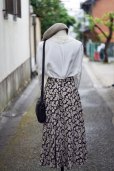 画像13: "Mercredi" 無地 白 長袖 ブラウス ピンタック オープンカラー レース[20243]