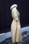 画像3: "Tokyo style" グリーン系  ストライプ柄  半袖 レトロワンピース ラウンドネック パフスリーブ [20241]