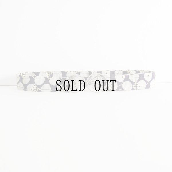 画像3: ドット柄 ネイビー×グレー系 アンティークベルト[20253]