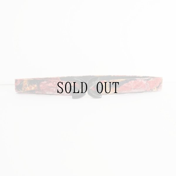 画像2: 総柄柄 マルチカラー ベロア アンティークベルト[20251]