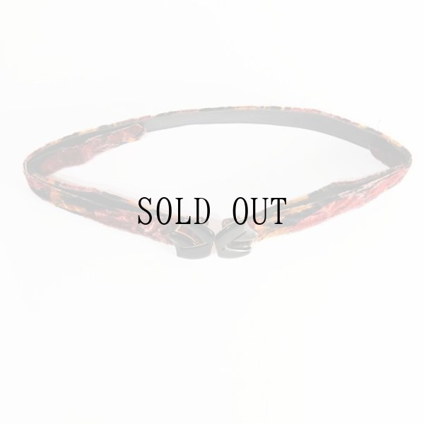 画像6: 総柄柄 マルチカラー ベロア アンティークベルト[20251]