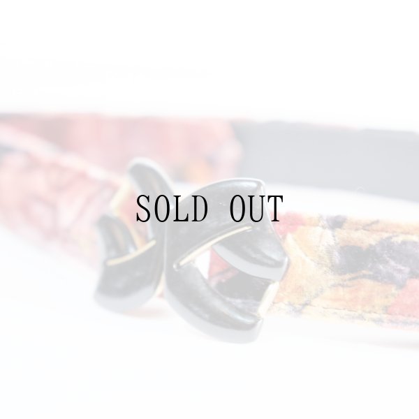 画像4: 総柄柄 マルチカラー ベロア アンティークベルト[20251]