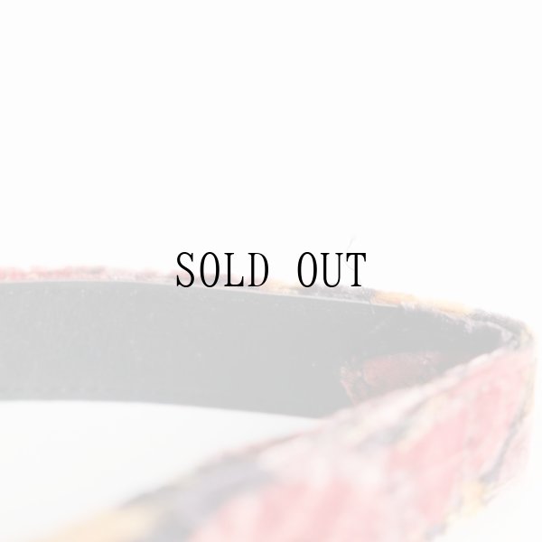 画像8: 総柄柄 マルチカラー ベロア アンティークベルト[20251]