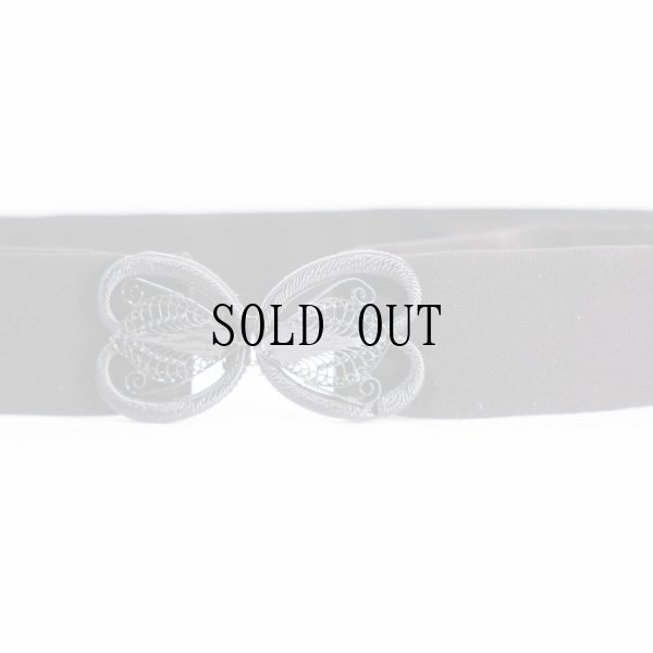 画像1: 無地 黒系 アンティークベルト[20257]