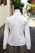 画像10: "KETTY" 無地 白 コットン 長袖 ブラウス スタンドカラー レース[20298] (10)