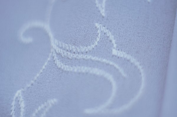 画像5: "rollina" 無地 白 長袖 ブラウス プリーツ ボウタイカラー 刺繍[20274]