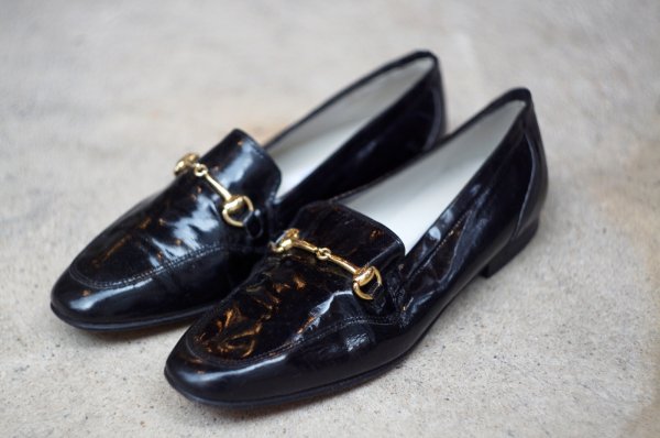 画像1: "BARRY"  黒 ビットローファー エナメル Sサイズ[20322]