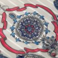 画像4: 赤×白系 シルク リボンと装飾柄 スカーフ  89cm×89cm[20293] (4)