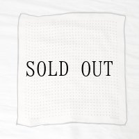 ”Ralph Lauren” アイボリー×ネイビー シルク ドット柄 ミニスカーフ  45cm×45cm[20284]