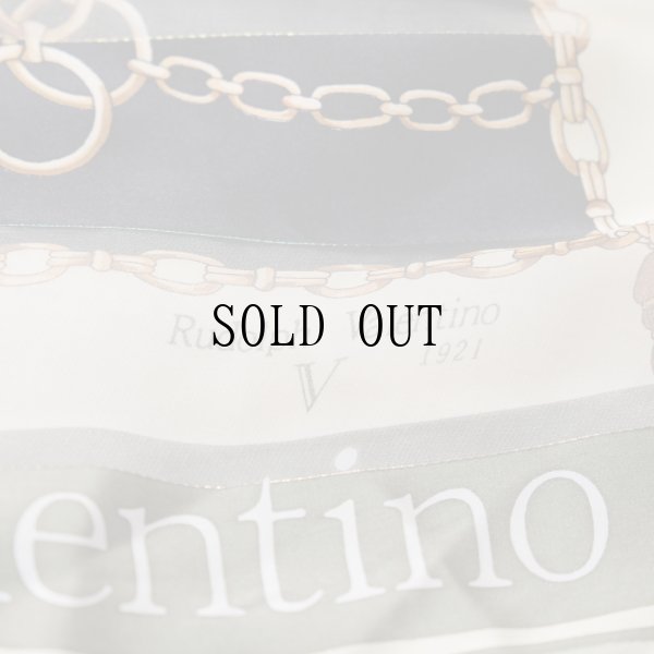 画像5: ”Rudolph Valentino” ブラック グリーン系 シルク タッセルと絵模様 スカーフ  90cm×90cm[20285]