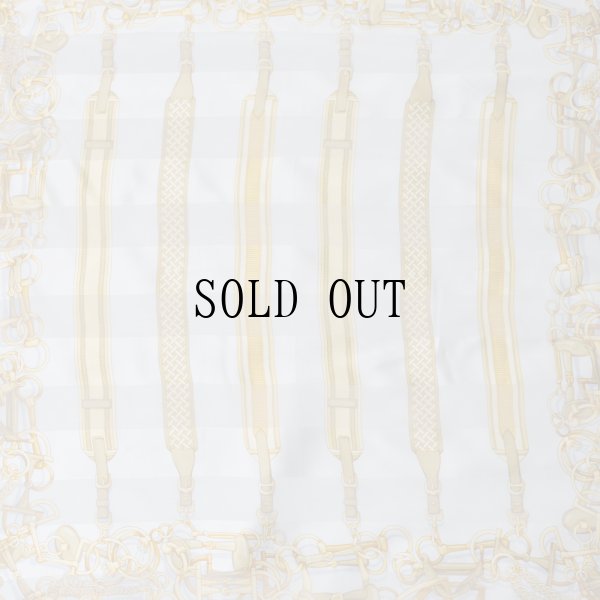 画像3: グレー系 シルク ベルトと装飾柄 スカーフ  90cm×90cm[20290]