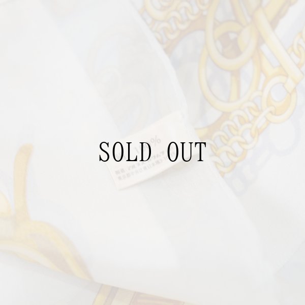 画像7: グレー系 シルク ベルトと装飾柄 スカーフ  90cm×90cm[20290]