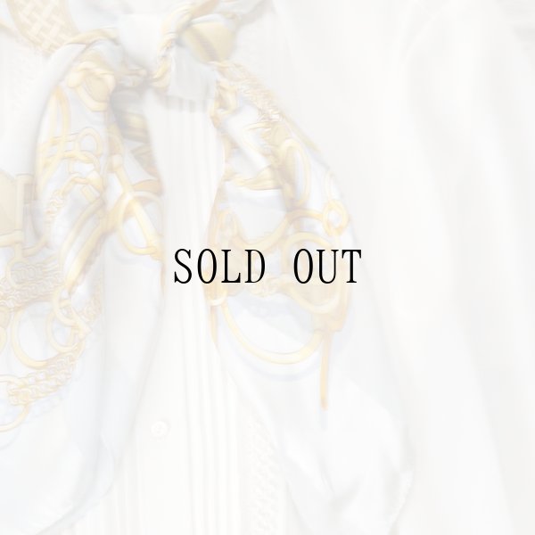 画像9: グレー系 シルク ベルトと装飾柄 スカーフ  90cm×90cm[20290]