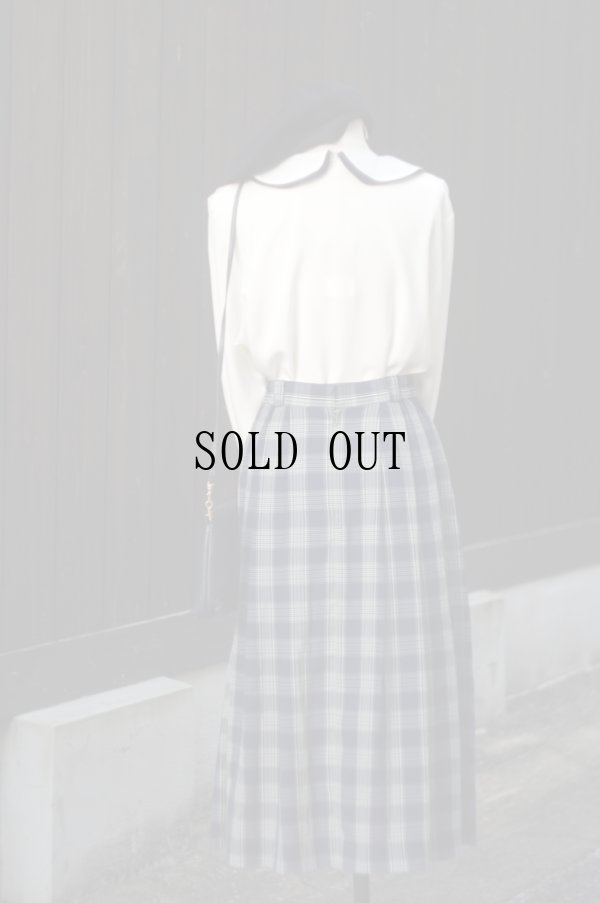 画像6: "STAGE QUEUE" 白 長袖 ブラウス ケープカラー バイカラー 比翼[20304]