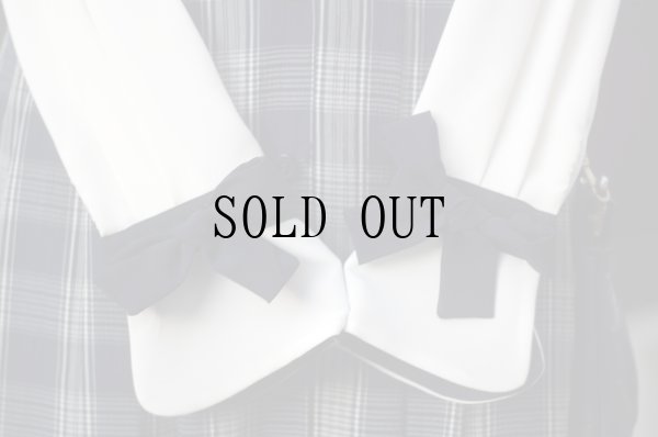 画像8: "STAGE QUEUE" 白 長袖 ブラウス ケープカラー バイカラー 比翼[20304]