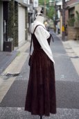 画像2: "C&A"ブラウン 無地  レザー チロル ジャンパースカート  装飾ボタン [20311] (2)