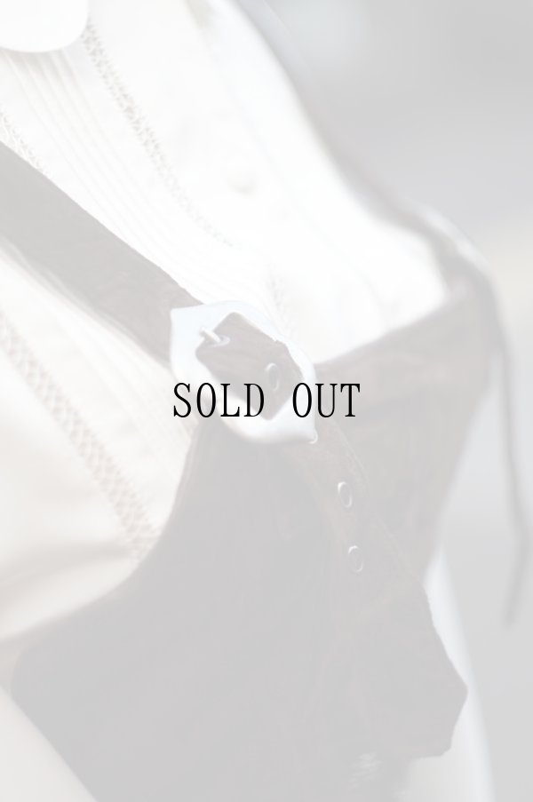 画像7: "C&A"ブラウン 無地  レザー チロル ジャンパースカート  装飾ボタン [20311]