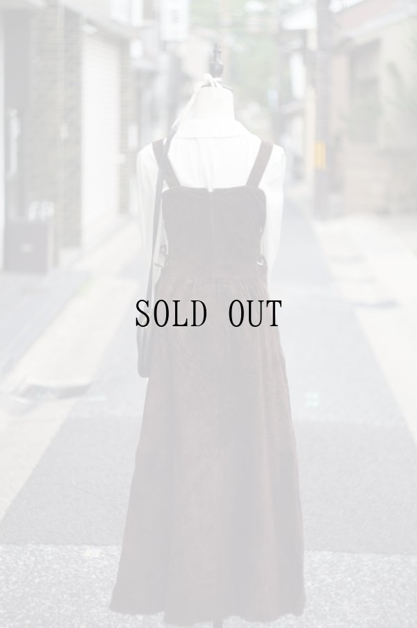 画像3: "C&A"ブラウン 無地  レザー チロル ジャンパースカート  装飾ボタン [20311]