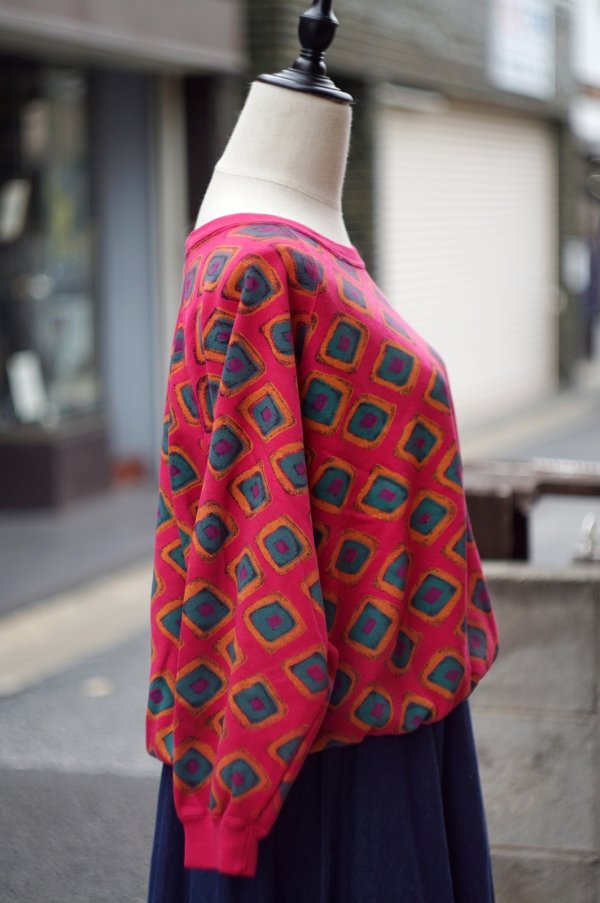 画像6: "MAGNET" 総柄 ビビットピンク スウェット トップス[20314]