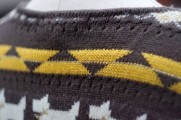 画像6: ”COSMO” ブラウン ウール混 犬柄 ニット クルーネック[20346]