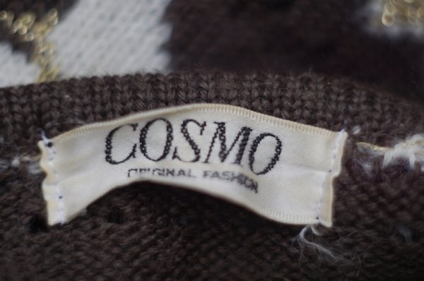 画像7: ”COSMO” ブラウン ウール混 犬柄 ニット クルーネック[20346]