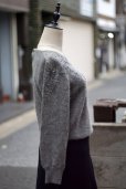 画像4: "marisa christina" お花のリボン刺繍 グレー系 ニット ウール クルーネック ビーズ ラメ [12931] (4)