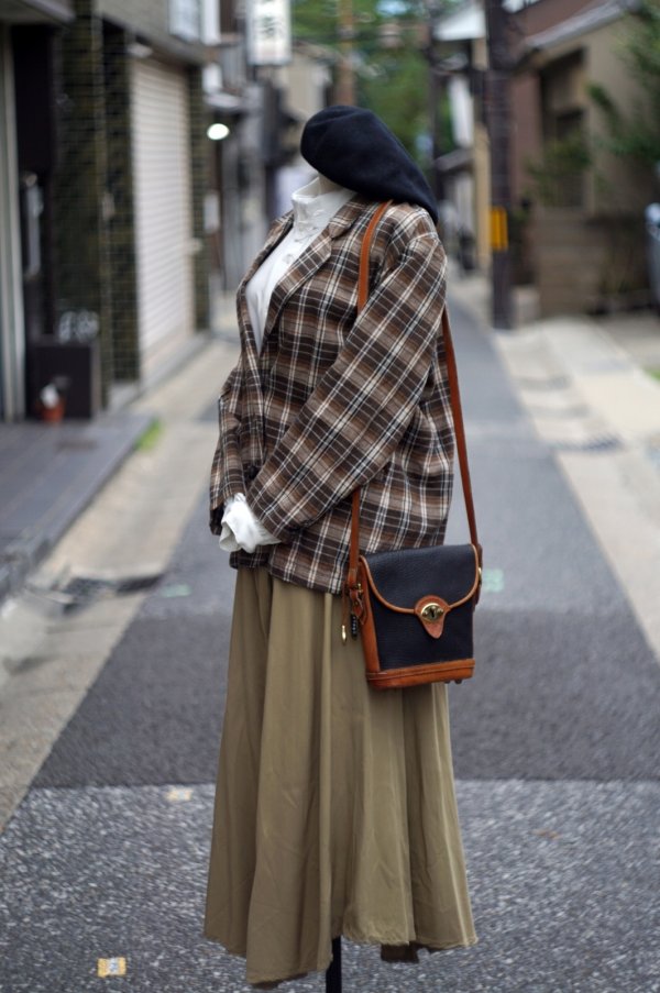 画像9: "Ladies Fashon" ブラウン×ベージュ系 チェック柄 コットン リネン テーラード ジャケット[20339]