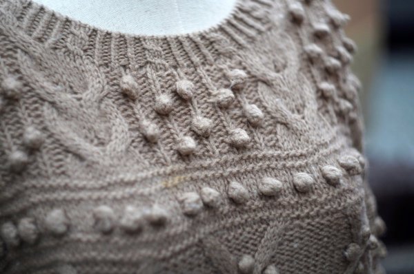 画像3: ”GRANDPAS PRESENT” ブラウンウール アラン ニット クルーネック[13409]