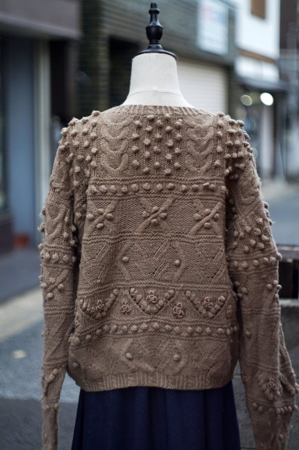 画像6: ”GRANDPAS PRESENT” ブラウンウール アラン ニット クルーネック[13409]