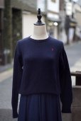画像1: ”Polo Ralph lauren” ネイビー コットン 無地 ニット クルーネック[20337] (1)