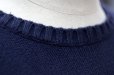 画像4: ”Polo Ralph lauren” ネイビー コットン 無地 ニット クルーネック[20337] (4)