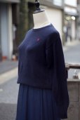 画像8: ”Polo Ralph lauren” ネイビー コットン 無地 ニット クルーネック[20337] (8)