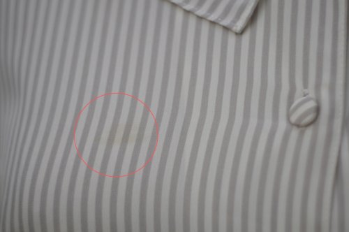 他の写真1: "cye cye" グレー×白 ストライプ柄 長袖 ブラウス  カスケードカラー風[20343]