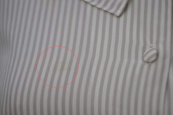 画像4: "cye cye" グレー×白 ストライプ柄 長袖 ブラウス  カスケードカラー風[20343]