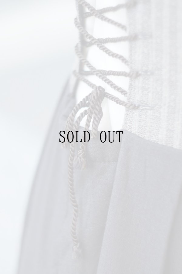 画像10: "PFISTER" グレー 無地 ストライプ ウール混 チロル ジャンパースカート 編み紐 マキシ丈 [20334]